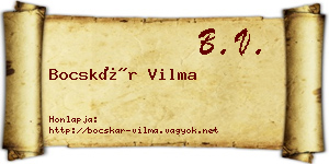 Bocskár Vilma névjegykártya